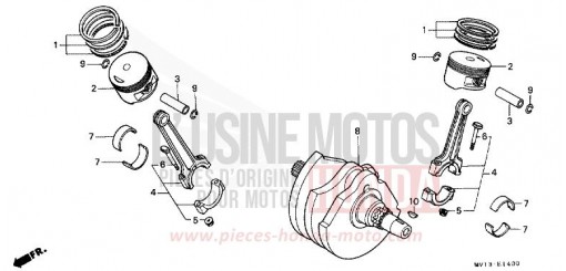 CRANK SHAFT/PISTON XRV750M de 1991